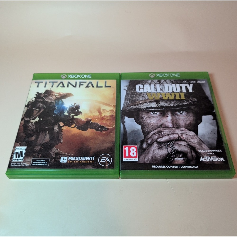 Xbox One Call of Duty WWII and Titanfall 2 Game Lot Bundle Activision EA EUC